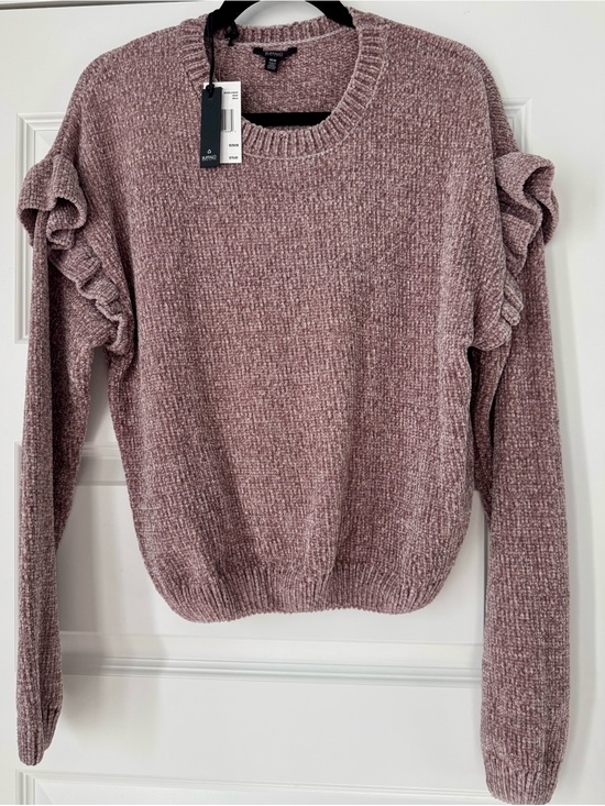 Buffalo David Bitton Sweaters - NWT Buffalo Ruffled Chenille Crewneck Sweater - Dusty Rose
